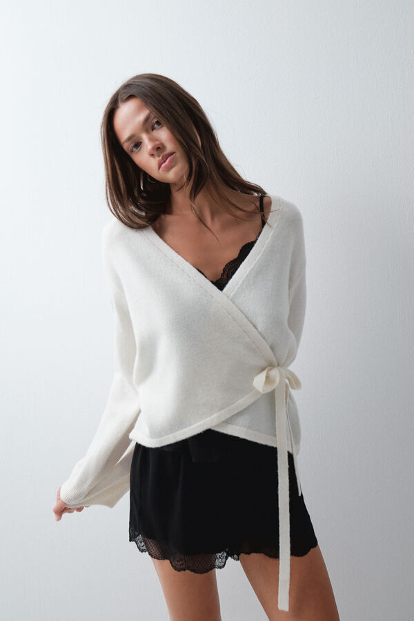 Women'secret Ballet wrap cardigan robe beige