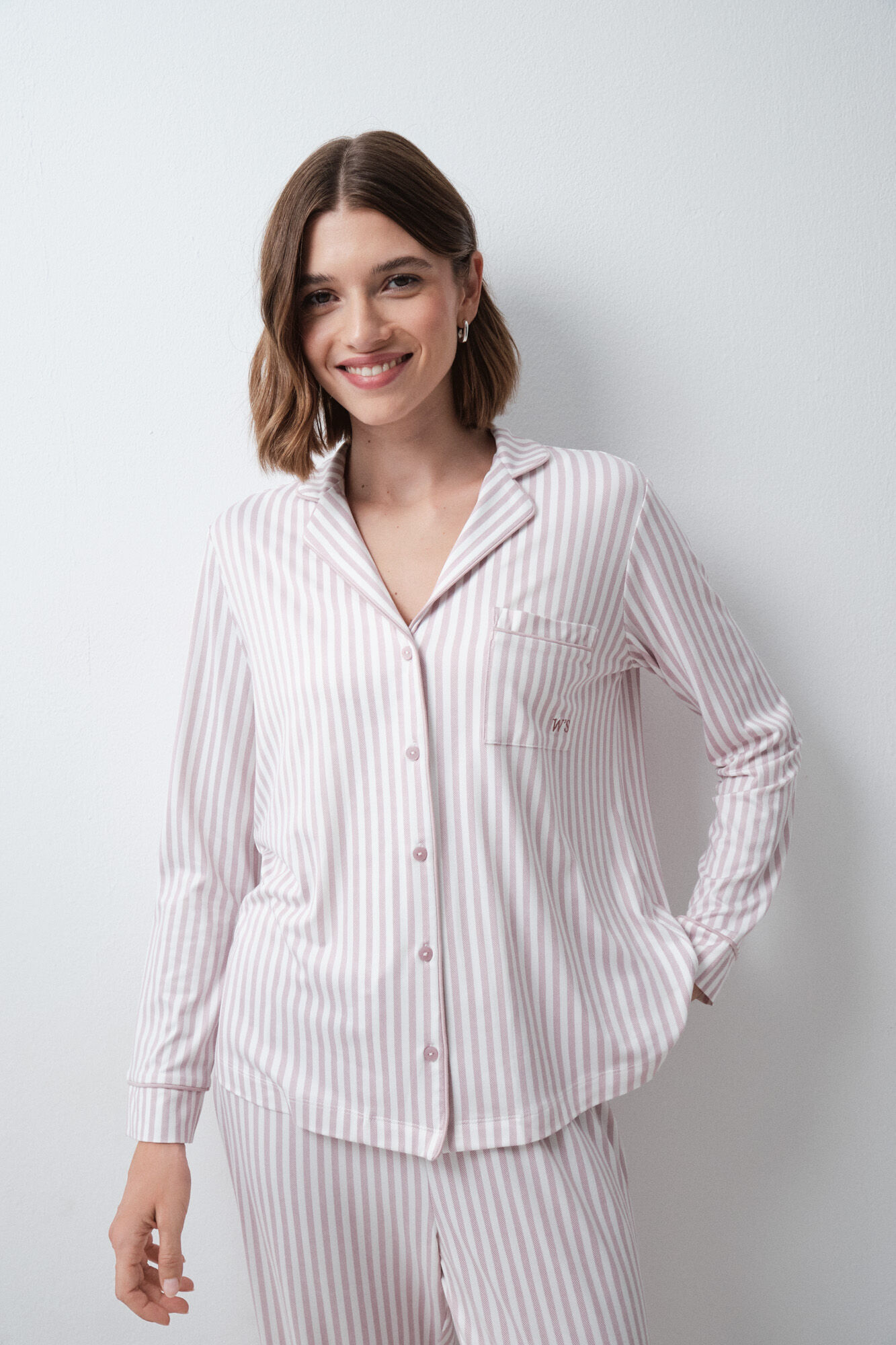 Women'secret Pink striped classic pyjamas