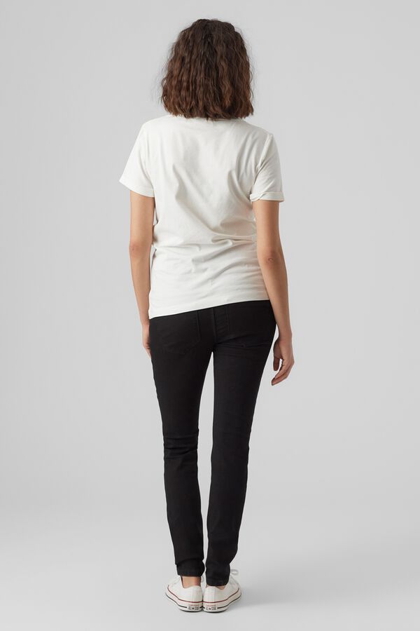 Mamalicious Maternity skinny jeans with elasticated waistband black