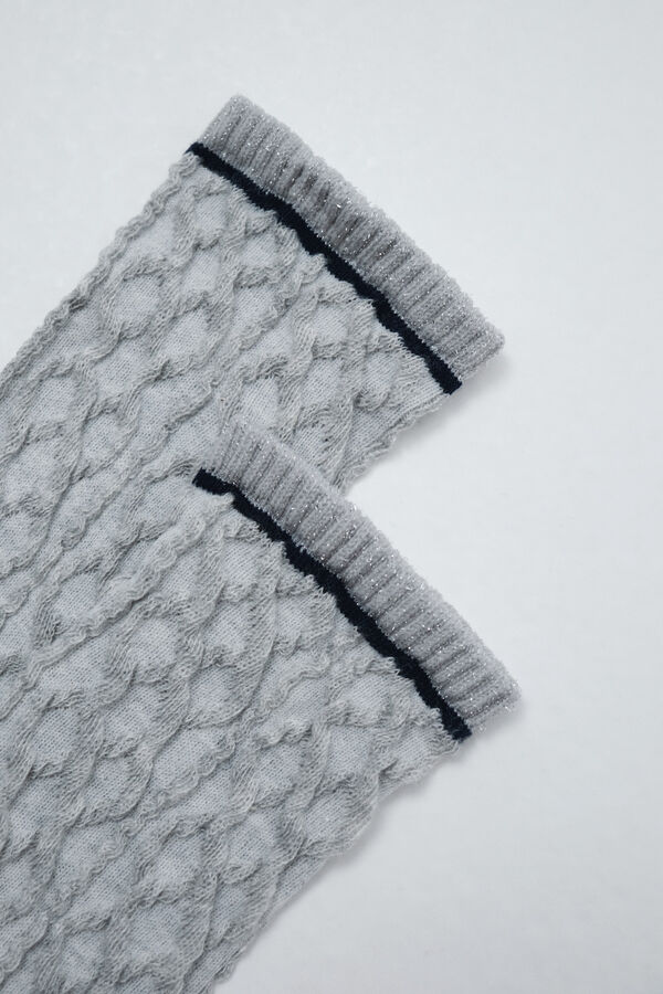 Women'secret Black lurex texture long socks black