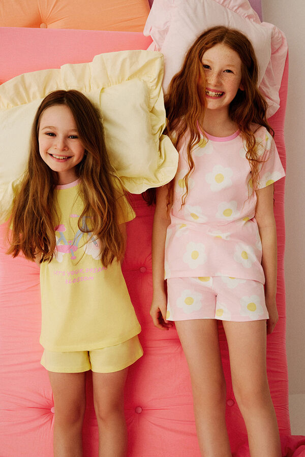 Womensecret Conjunto de pijama florido para menina de 2 peças estampado