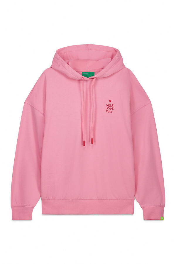 HI&BYE Sudadera capucha felpa algod&oacute;n rosa rosa