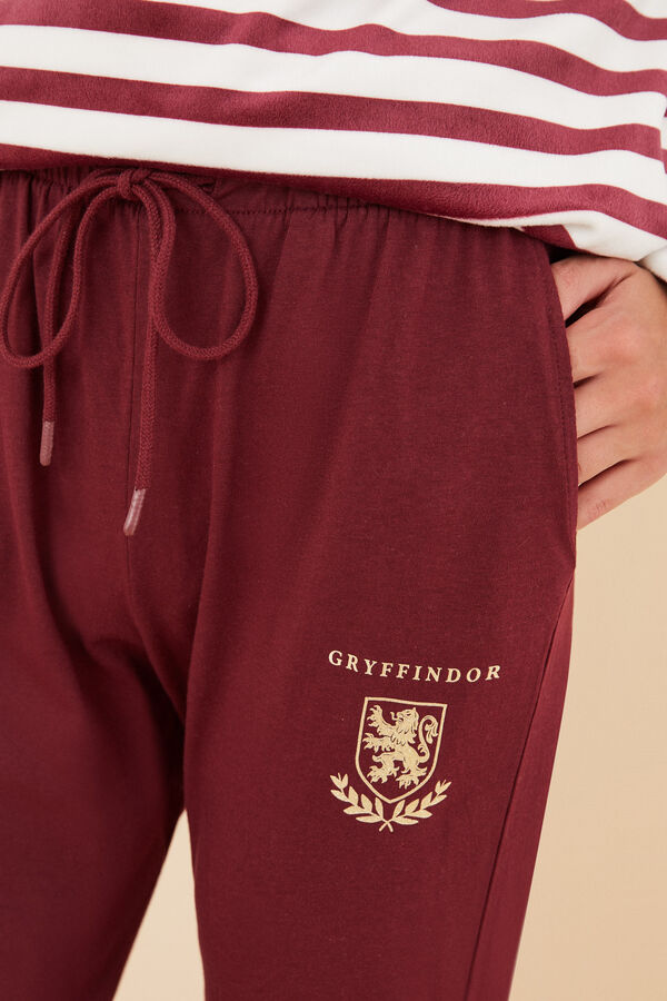 Womensecret Pantalon 100 % coton Harry Potter grenat imprimé