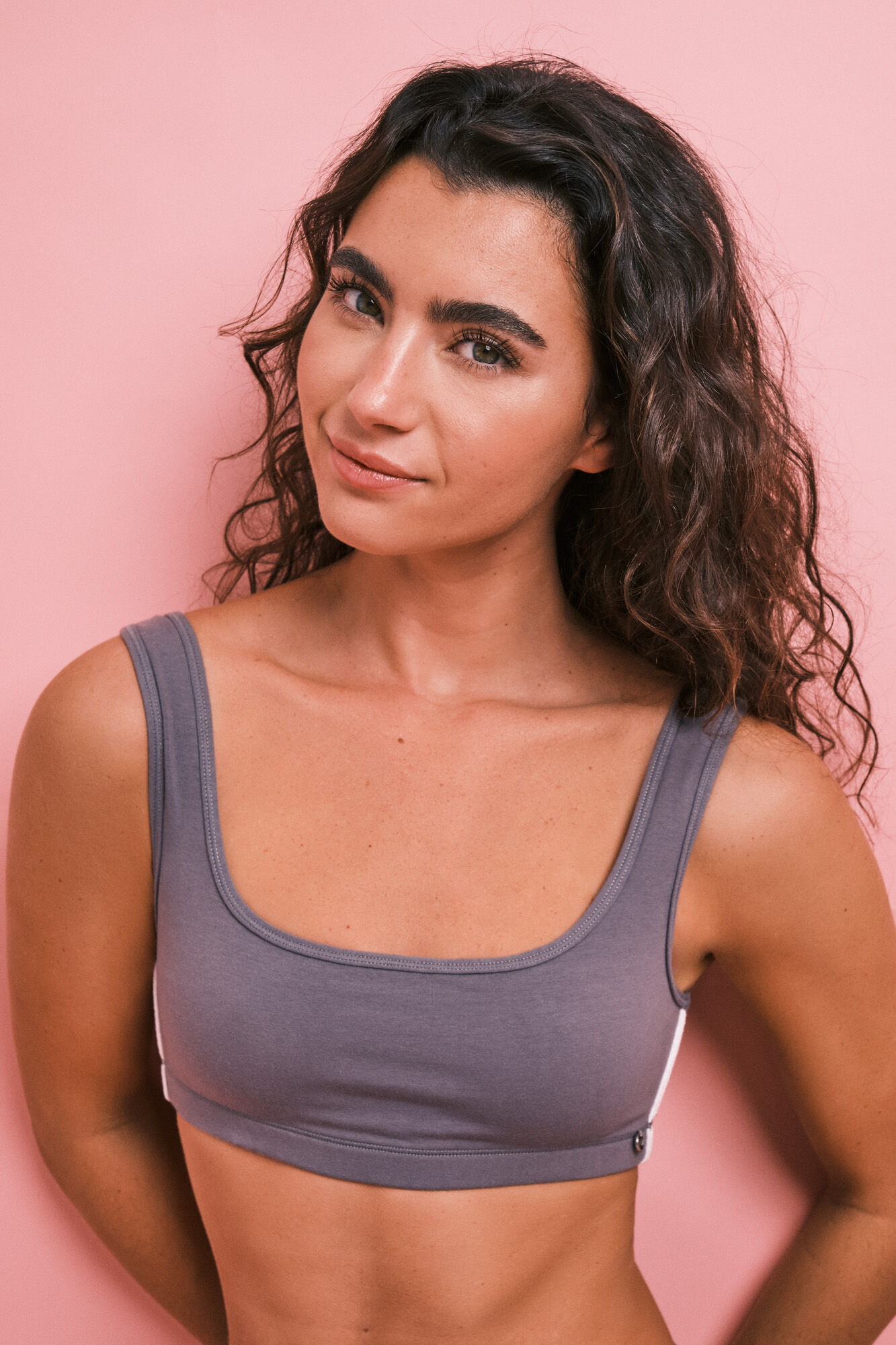 HI&BYE Grey padded sports bra