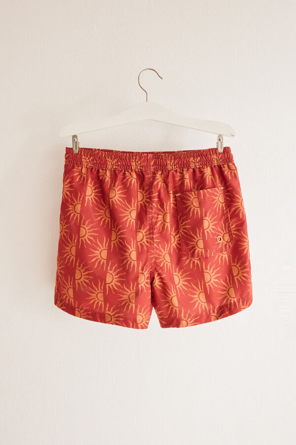 Womensecret Boys' sun print swim shorts red