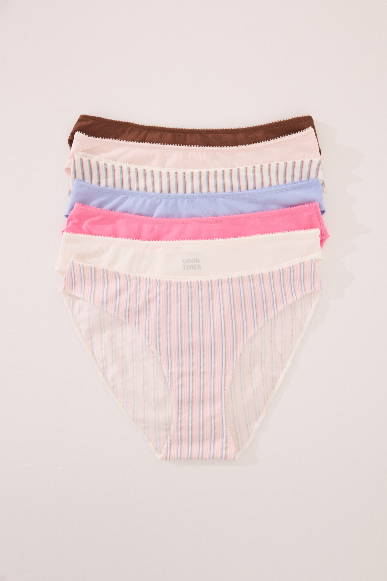 Women'secret Pack of 7 classic cotton panties in multicoloured glitter