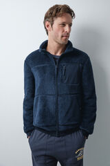 Women'secret Blue faux shearling robe blue