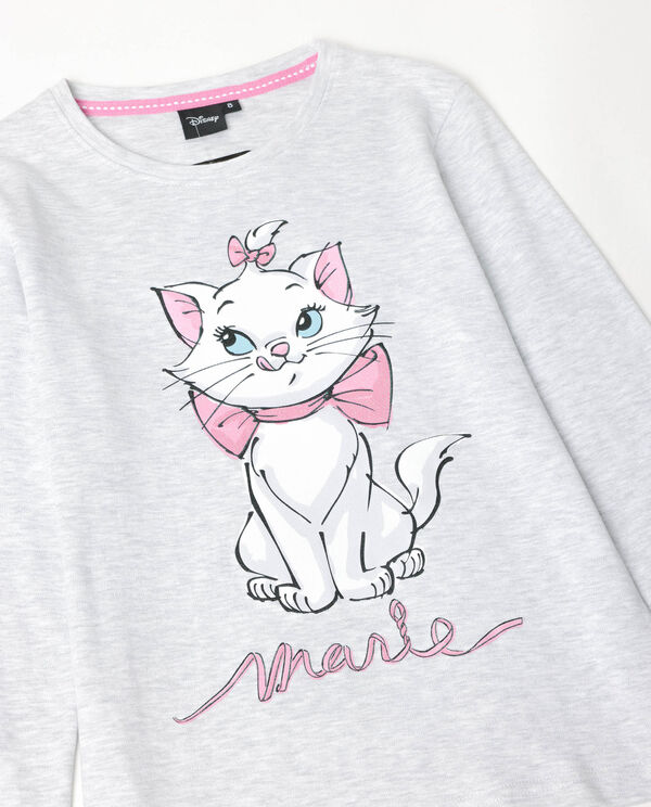 Admas Pijama infantil largo gato Marie Disney gris