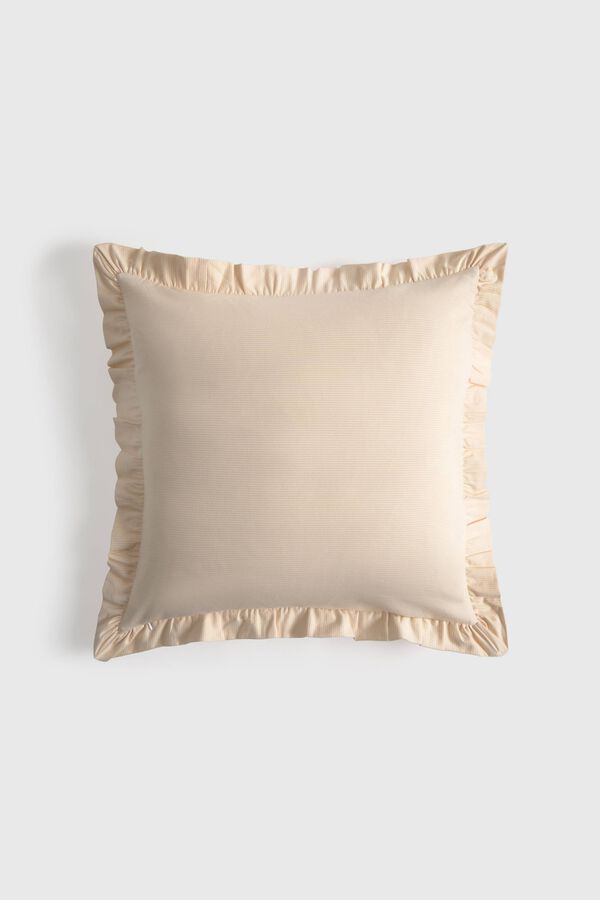 Textura Housse de coussin carr&eacute;e brod&eacute;e nude