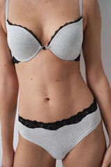 Women'secret Culotte large en coton c&ocirc;tel&eacute; grise gris