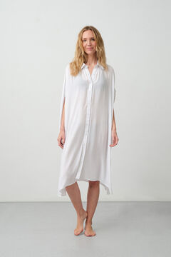 Womensecret Cotton tunic with a wrinkled effect bleu