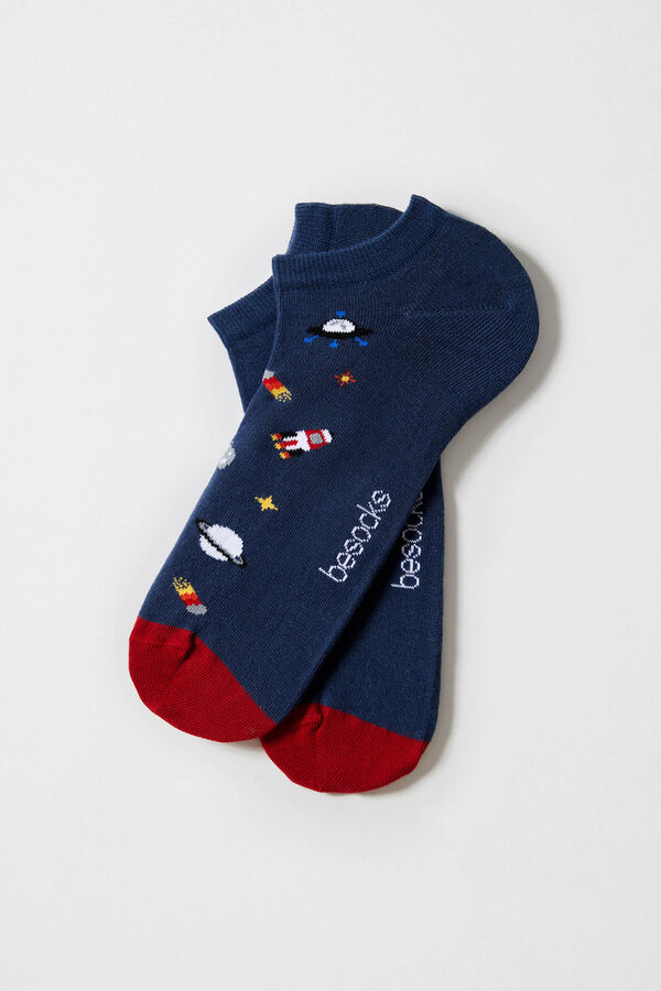 Besocks Calcetines tobilleros Besocks de algod&oacute;n org&aacute;nico color azul marino azul