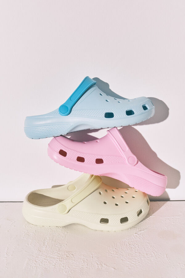 Women'secret Orange rubber clog slippers white