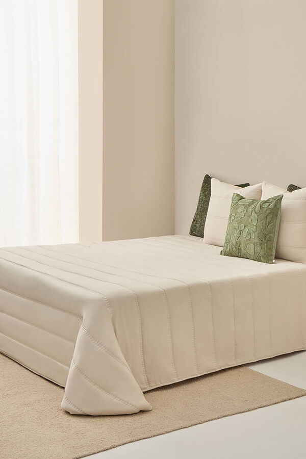 Textura Reversible microfibre and faux shearling duvet beige