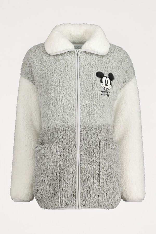 Womensecret Short fluffy Mickey Mouse robe grey