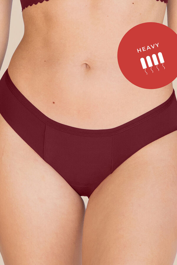 Womensecret Braga menstrual bikini vino – Absorción fuerte vermelho