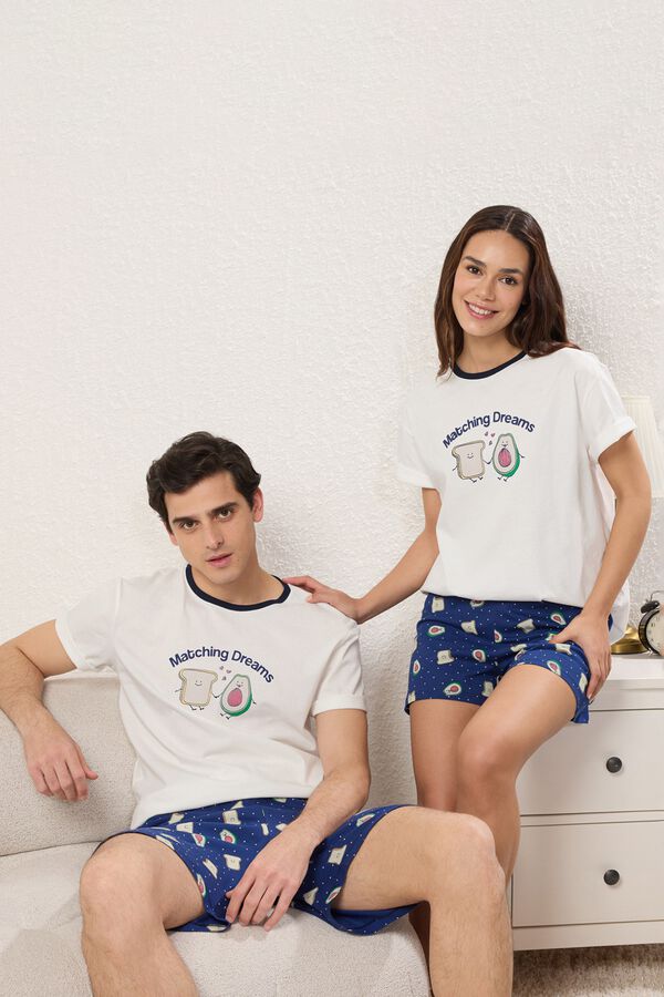 Trendyol Conjunto de pijama corto aguacates marfil