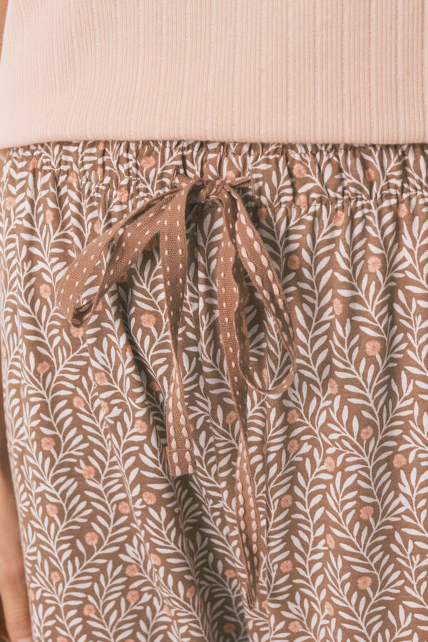 Women'secret Pink yellow cotton print capri pyjamas red