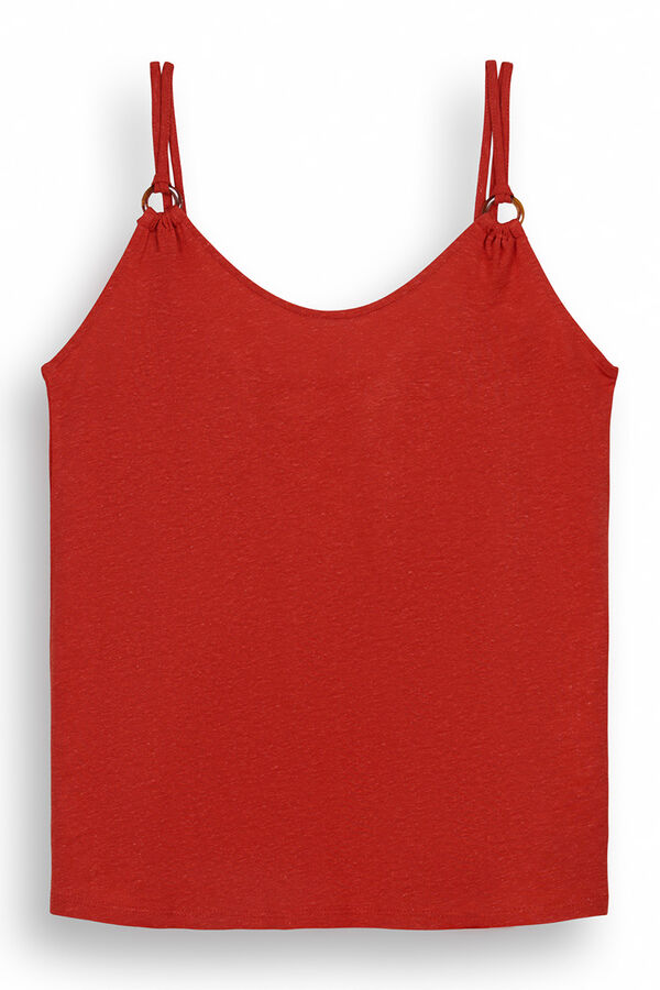 Womensecret Orange linen vest top red