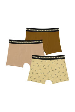 Womensecret Pack of 3 pairs of boys' printed boxers with elastic waistband printed