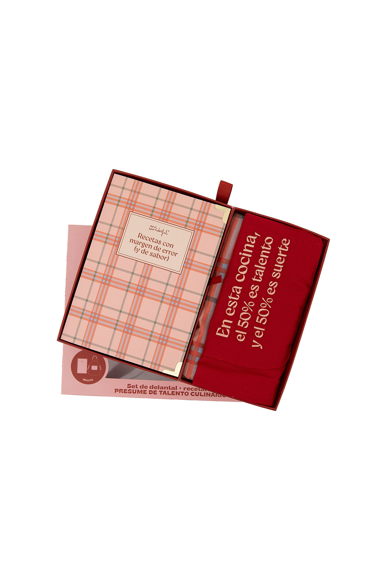 Mr. Wonderful Set de delantal + recetario - Recetas con margen de error (y de sabor)