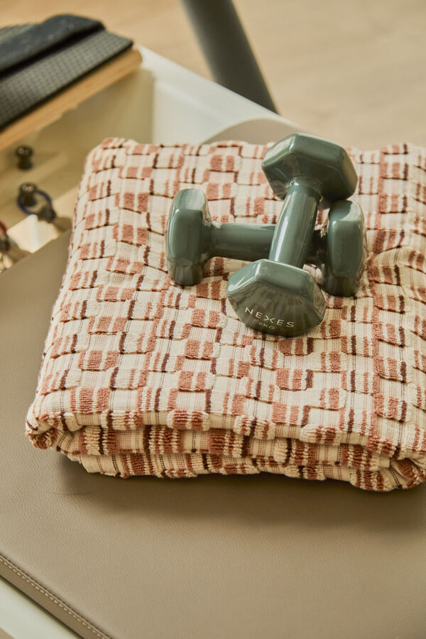 Calma House Toalla de ba&ntilde;o algod&oacute;n rizo jacquard Mercurio 90x150 naranja