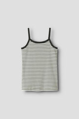 Lmtd Top de al&ccedil;as finas &agrave;s riscas e debruados branco