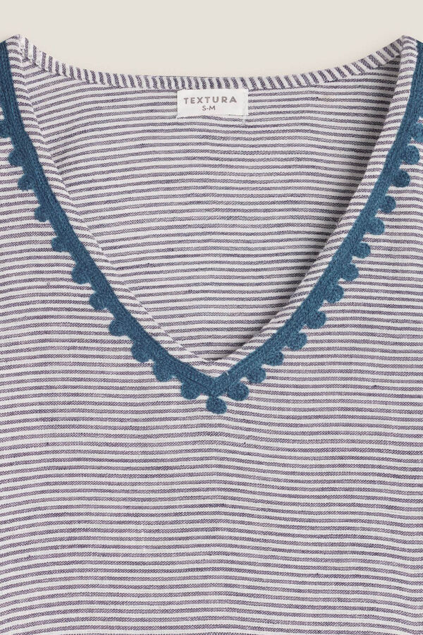 Womensecret Pinstripe cotton tunic bleu