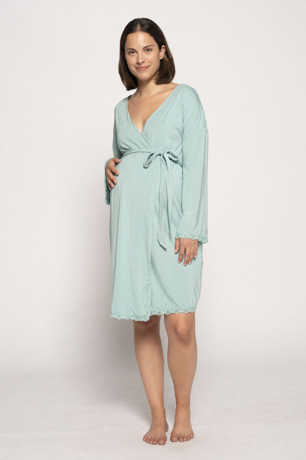 Womensecret Maternity robe with matching lace blue