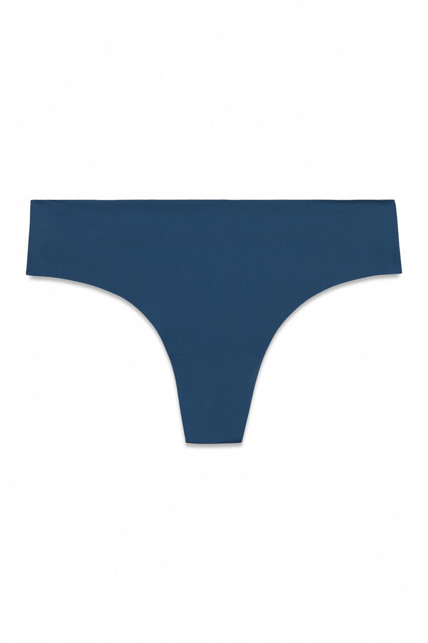 Women'secret Tanga sem costuras em microfibra azul verde
