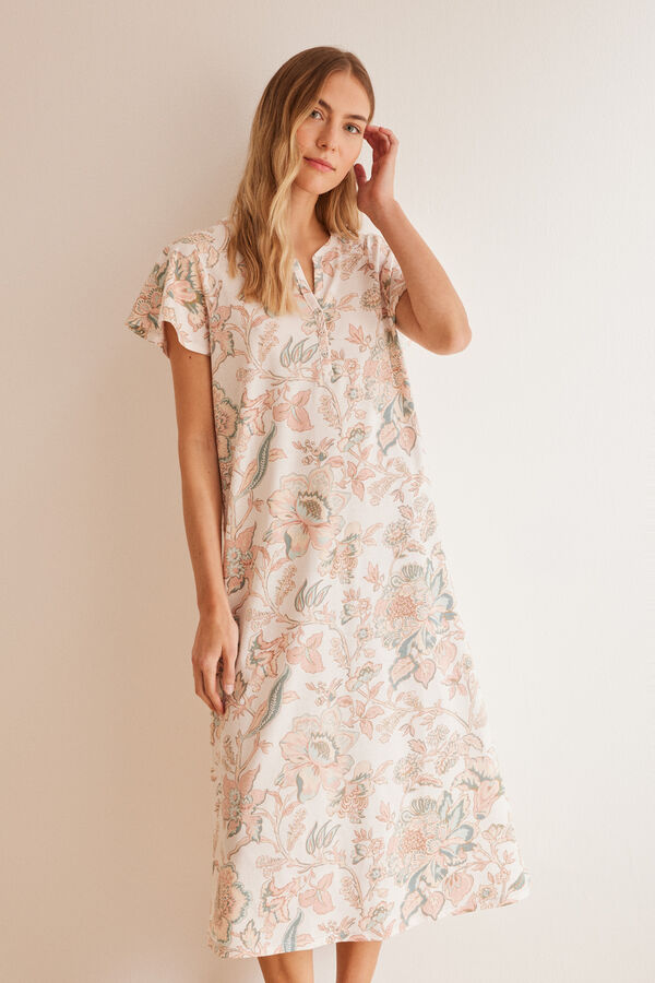 Womensecret Floral print 100% cotton nightgown Print