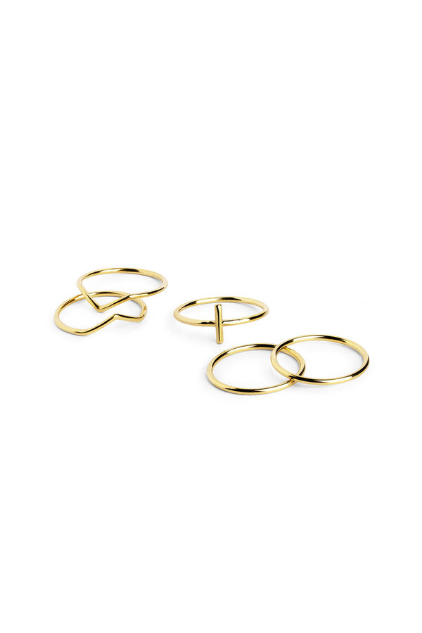 Womensecret Pack of 5 Gold Nefertiti Rings Žuta