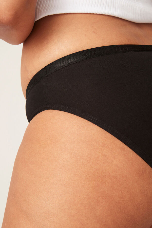 Womensecret Classic black bamboo period panties – moderate to heavy absorption fekete