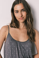 Women'secret Printed strap short pyjamas grey