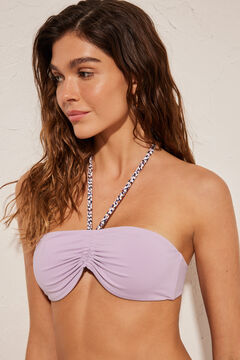 Womensecret Lilac reversible bandeau bikini top pink