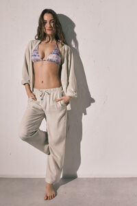 Women'secret Bijele lanene duge hlače