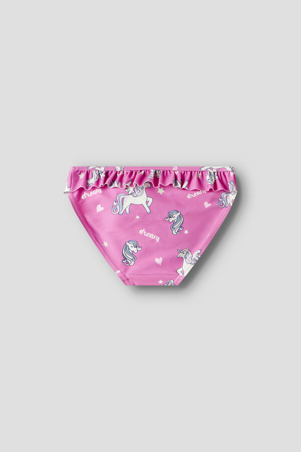 Name it Cueca de biqu&iacute;ni de unic&oacute;rnio para menina rosa