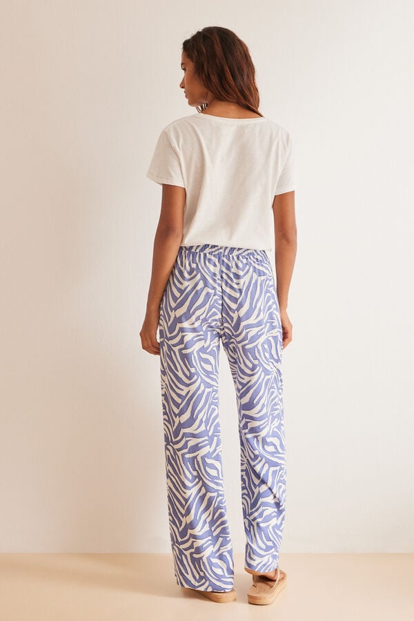 Womensecret Blue zebra print trousers blue