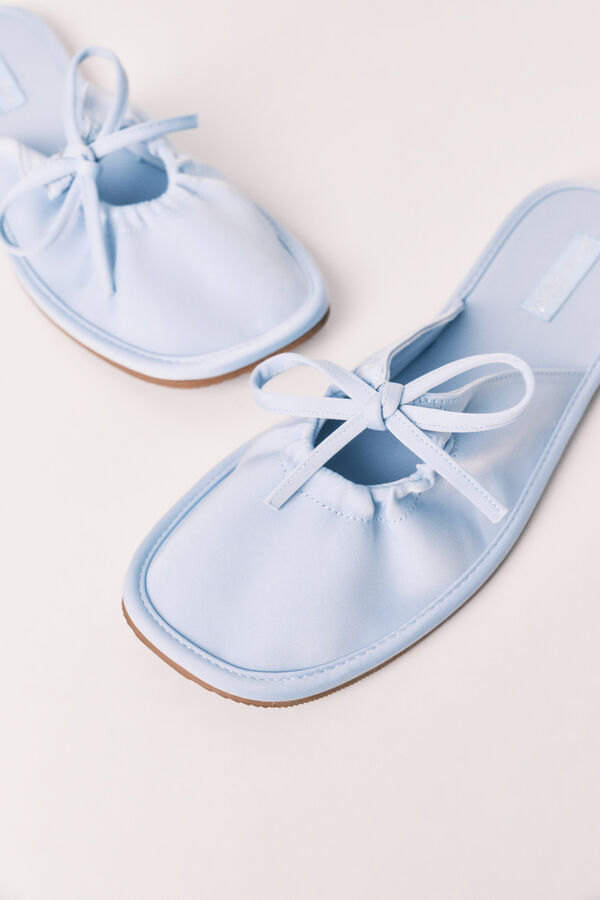 Women'secret Zapatillas casa sat&eacute;n azul marino azul