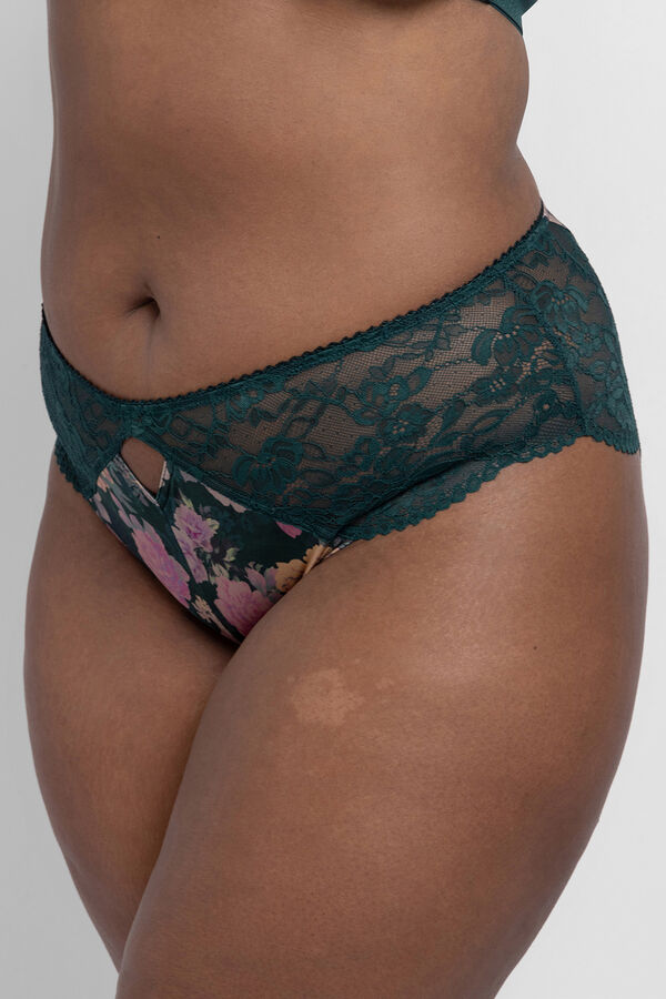 Dorina Braga hipster cl&aacute;sica floral Anahi verde