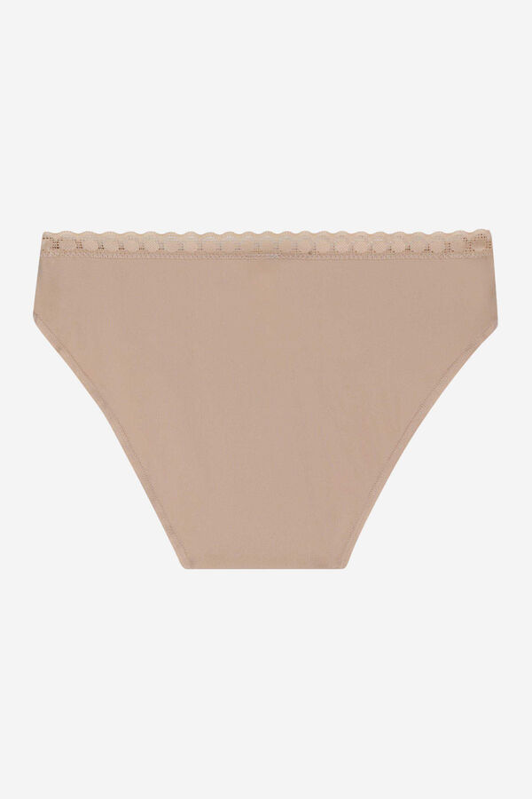 Dim Culottes fille en microfibre et dentelle nude