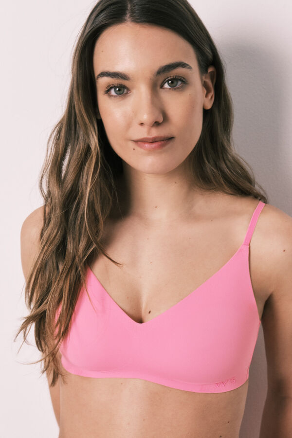 Women'secret Koralni jednobojni trouglasti top čistog kroja Koralna