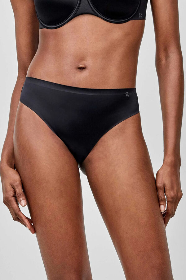 Gisela Klassischer, unsichtbarer Satin-Slip Schwarz