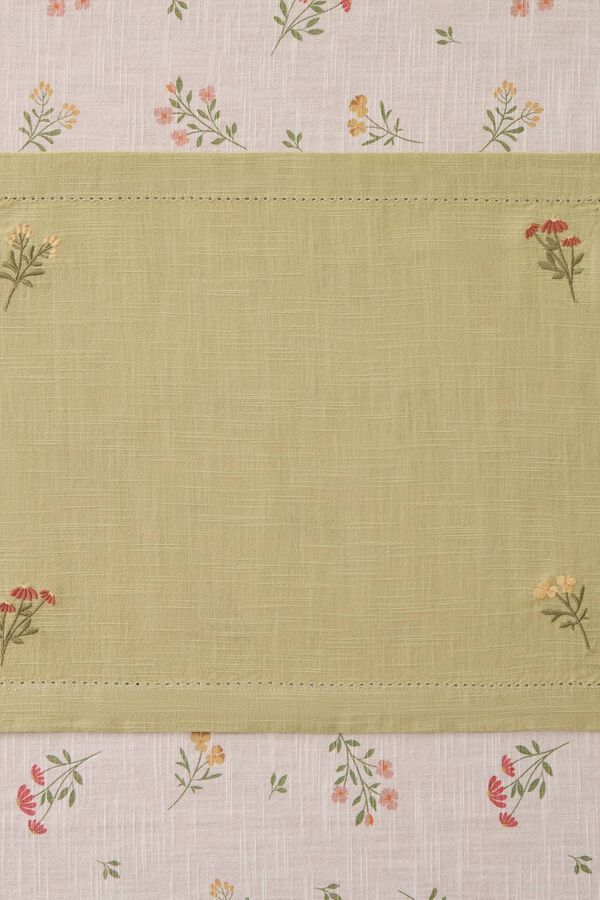 Textura Napperon &agrave; fleurs vert