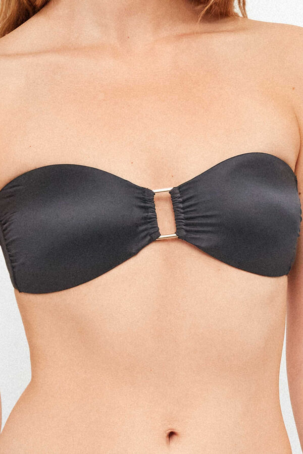 Gisela Bandeau bikini with ring detail black