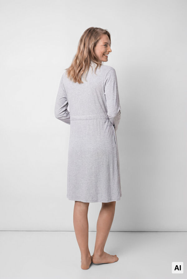 Women'secret Grey belted midi robe grey