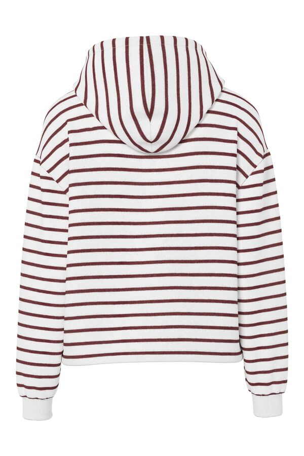 Pieces Striped embroidered sweatshirt white