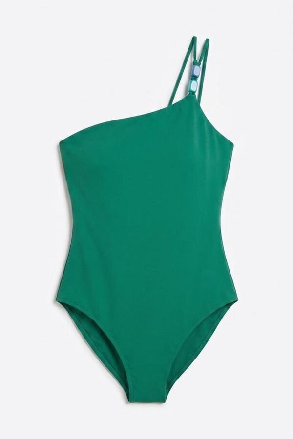 Women'secret Green asymmetric neckline shaping swimwear green