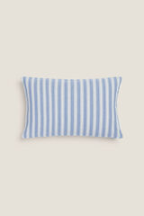 Womensecret Striped cotton cushion cover bleu