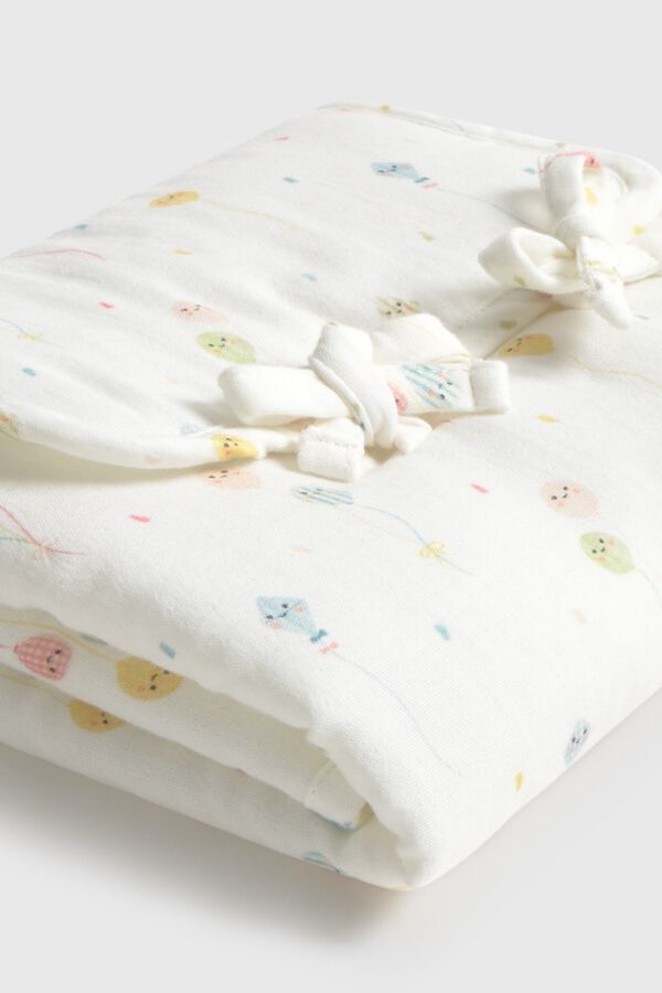 Textura Cotton balloon changing mat white